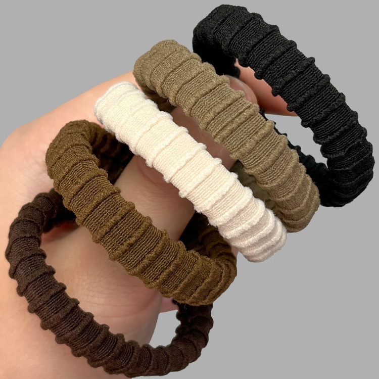 High-elasticity thick hair tie for women, 2024 new style hair tie, high ponytail rubber band, durable leather hair band details Picture