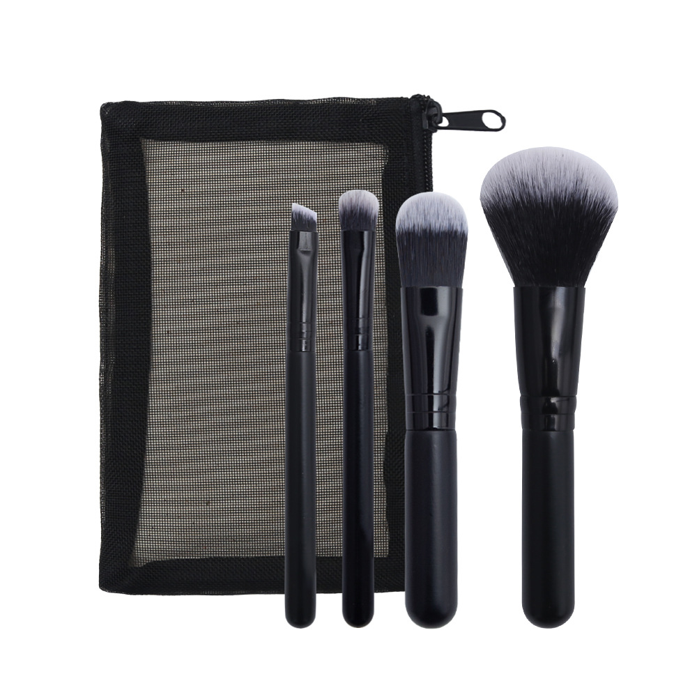 卓尔雅迷你化妆刷套装修容粉底液旅行便携黑色软毛美容护肤彩妆工具