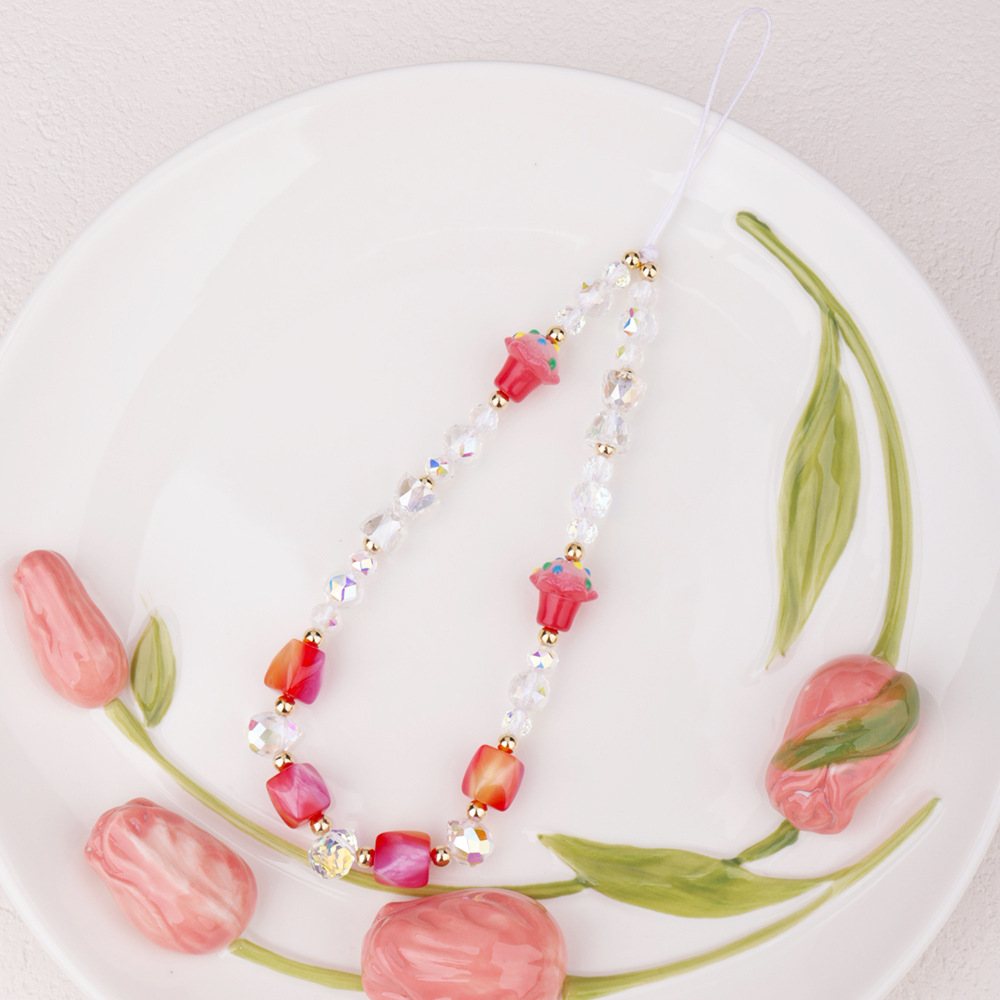 Summer cute and girlish desserts, colorful ice cream, heart-shaped bows, stars, mobile phone chains, card books, chain bags, pendants, accessories, scattered beads, and string beads Specification image