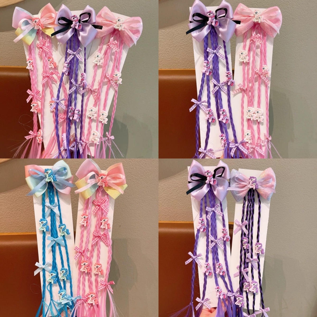 Cute little Pony boxing braid, children's false braid that doesn't hurt hair, little girl butterfly tied hair, hair band headwear
