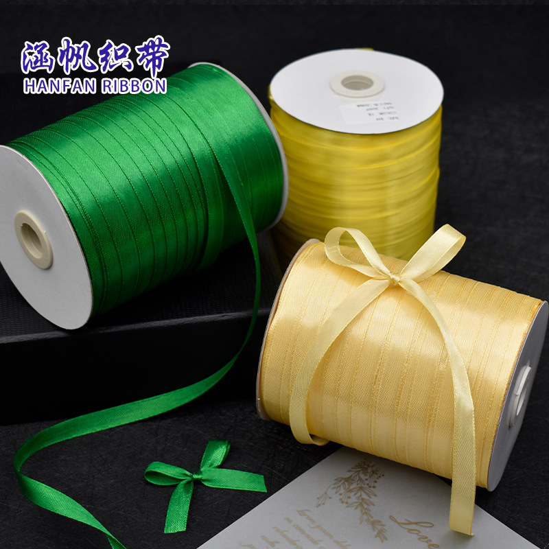 Hanfan 1cm wide rolled ribbon, children's diy ribbon, flower bow, colorful ribbon, advertising flag rope, ribbon, textile accessories Specification image