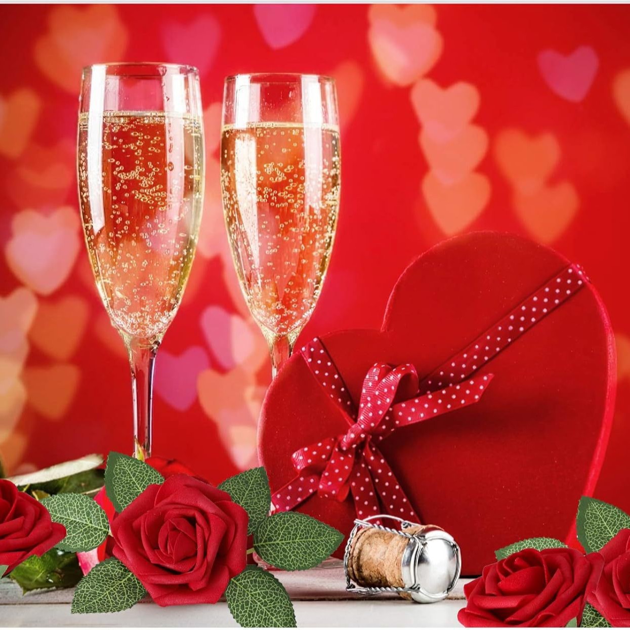 Artificial rose 16/25/30/50 flowers, 8CM, bagged with stem, wedding, office, garden decoration foam flower head and flower stand Application Scenario