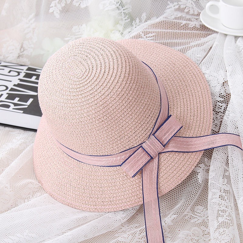 Ladies' beach hats, summer seaside sunshade, wide-brimmed straw hats, fresh and elegant, versatile for outings, flower-shaped sun hats, bags, leather goods, straw woven bags Specification image