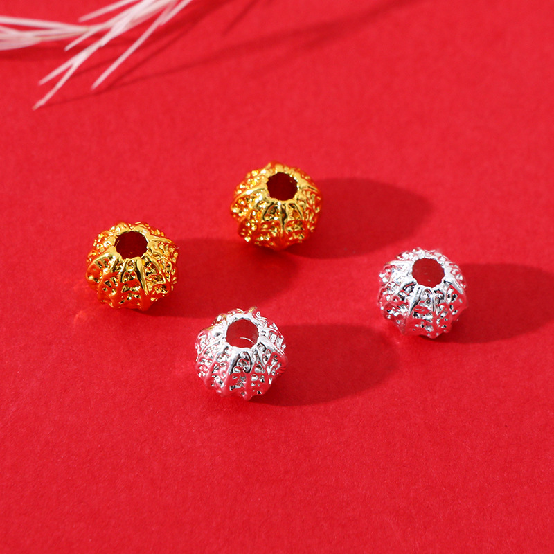 Ancient-style sand gold car flower cat's eye round bead bracelet with interlocking beads, diy handcrafted bead bracelet, necklace and accessory wholesale details Picture