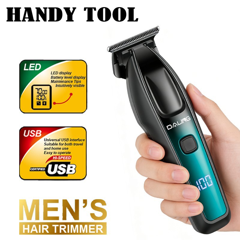 The DALING 1969 professional hair clipper comes with a digital display USB charging electric clipper for shaving and hairdressing Specification image