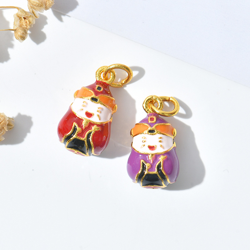 Hot Chinese-style fortune God pendant that never fades, Vietnamese sand gold five-piece scripture pendant details Picture