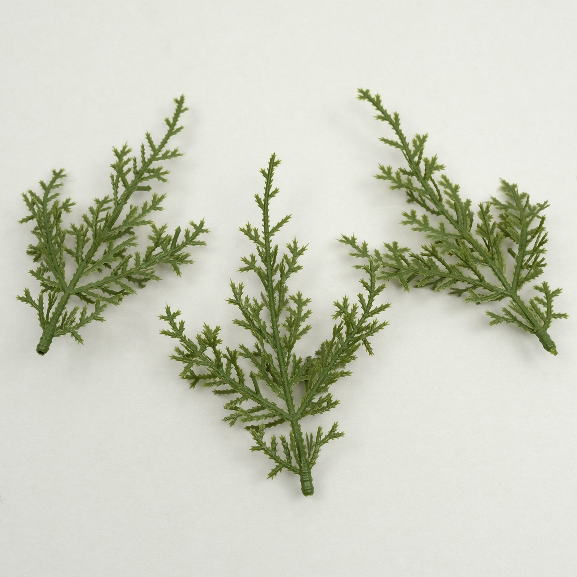 仿真香柏松针三杈植物装饰DIY圣诞花环藤条外贸爆款办公文化园艺配件