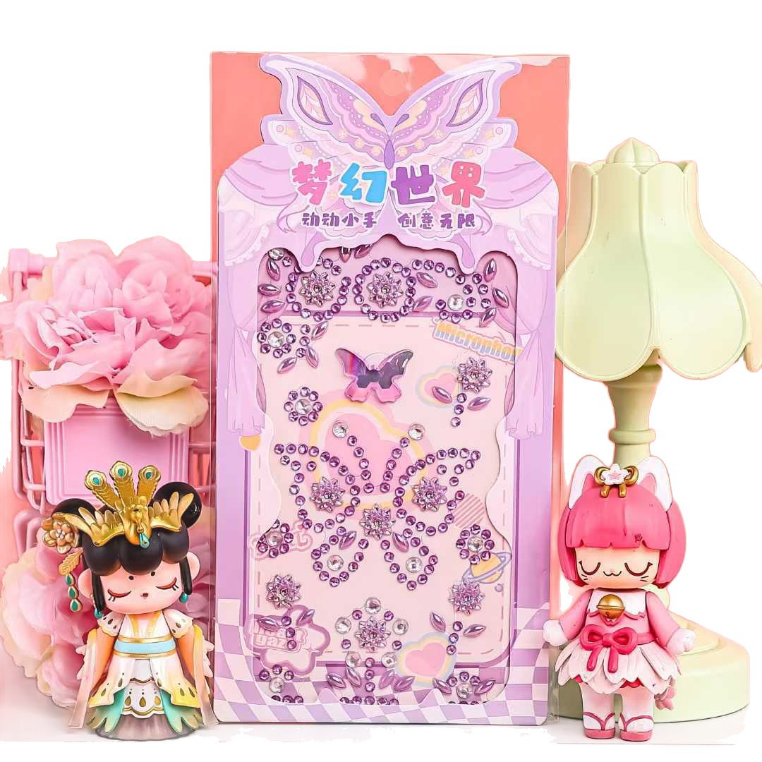 Resin water diamond stickers, children's flower-shaped mobile phone diamond stickers, home decoration decorative paintings, wall hangings, leather paintings, wholesale at two-price stores Item Picture