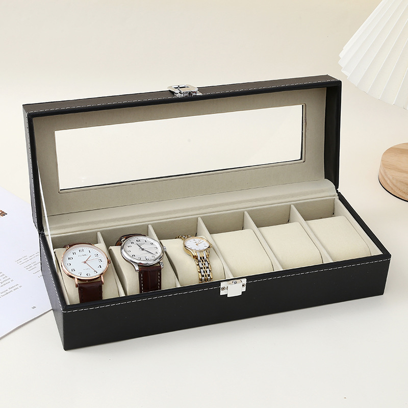 New leather watch storage box, large-capacity detachable wristwatch display box, jewelry bracelet organizing box, daily necessities dust-proof jewelry rack, jewelry box, jewelry bag