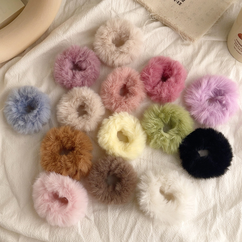 Dopamine wool hair bands for autumn and winter, towel bands, simple hair ties, leather bands and hair accessories wholesale Specification image