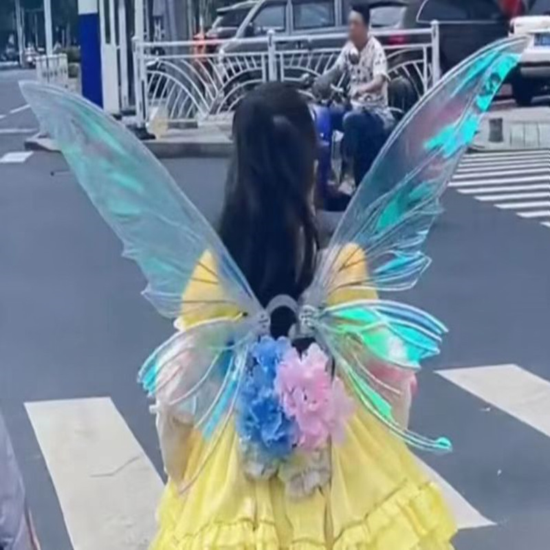 Alas de mariposa en movimiento niña simulación eléctrica insecto influenciador pequeño regalo de hadas artesanía al por mayor details Picture