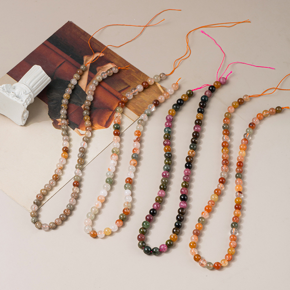 福禄寿彩幽灵圆珠散珠手链配件半成品批发7-8mm天然串珠项链饰品
