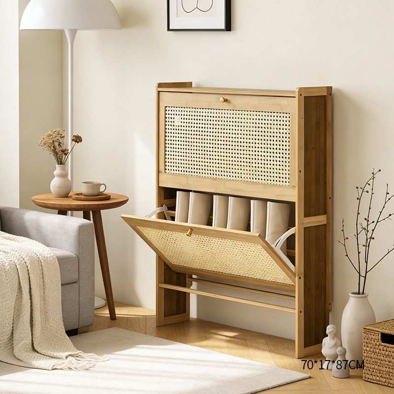 鞋柜/收纳盒/玄关斜插式鞋柜/实木鞋柜细节图