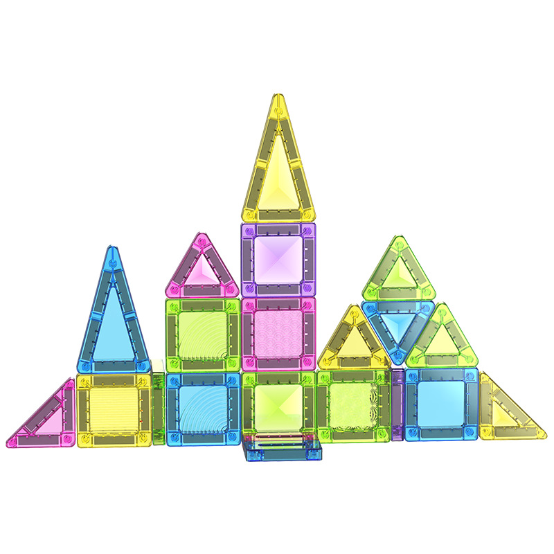Qianman's new macro color window magnetic sheet mini educational toy features random color single-sided magnetic building blocks and educational magnetic sheets Item Picture