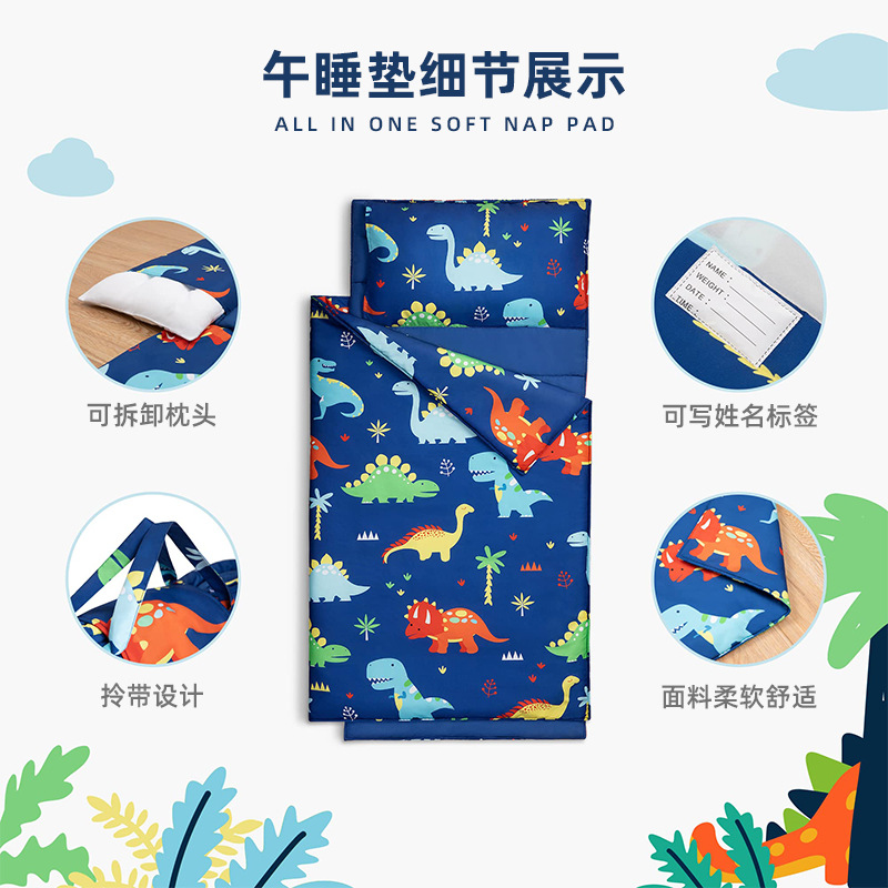 Cross-border printed sleeping bag for children's nap, portable folding autumn and winter anti-kick quilt, primary school sleeping bag Specification image