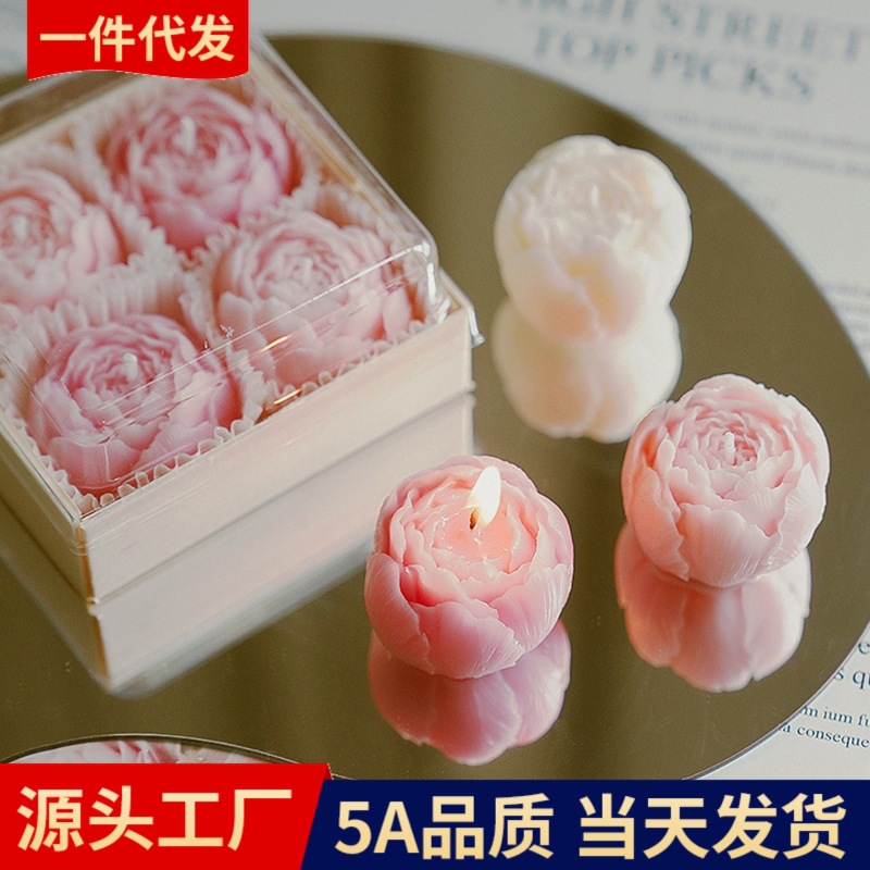 情人节生日伴手礼创意手工玫瑰香薰蜡烛跨境礼品办公文化氛围布置用品