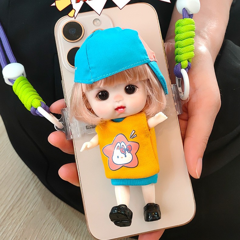 13 cm baby bag, phone back, doll holder, birthday gift for girls, portable lanyard, cute pendant