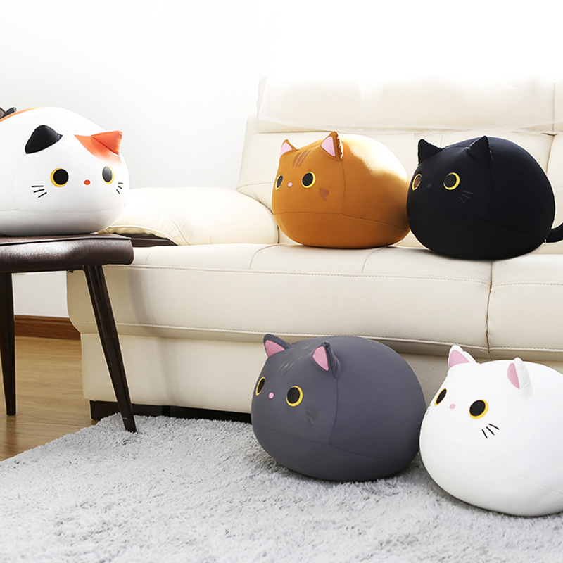 Best-selling black and white cat throw pillows, children's toy cushions, non-shedding foam particle-filled throw pillows and quilts in Japan and South Korea Specification image
