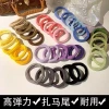 Candy-colored high ponytail rubber band hair tie, female summer Internet celebrity headband, cute hair accessory, leather case, towel hair tie details Picture