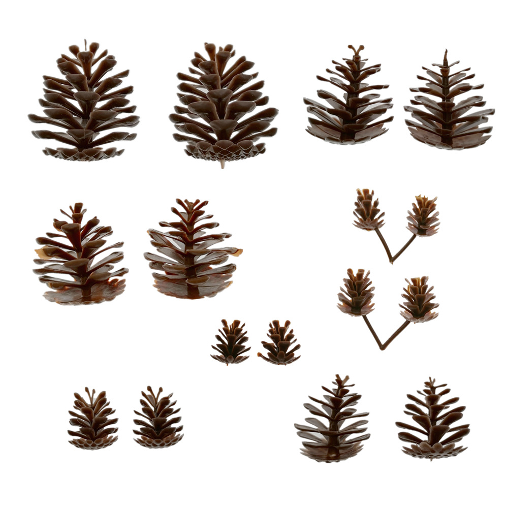 圣诞塑料松果假松果装饰品家居摆件多款式节日装饰用品食品酒水坚果炒货松子