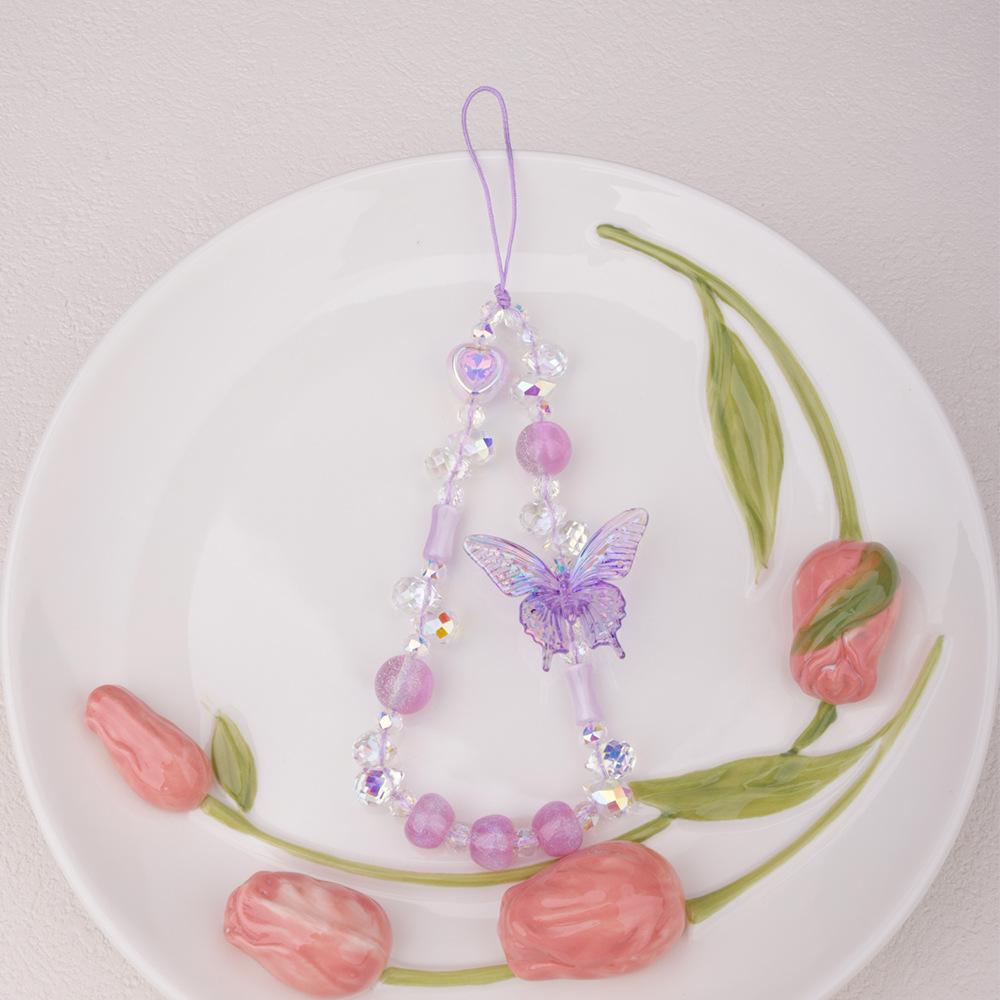 Sweet light purple candy, cute bow, mobile phone chain, ccd pendant, bag accessory, sweet girl's best friend accessory Specification image