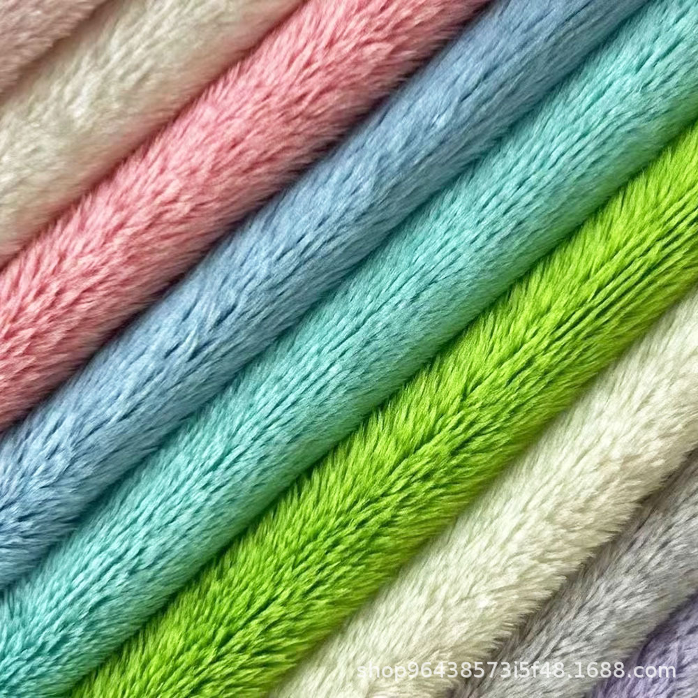 High crystal super soft short plush fabric 400g 3 wool textile leather fabric manufacturer in stock, toy doll plush fabric wholesale Specification image