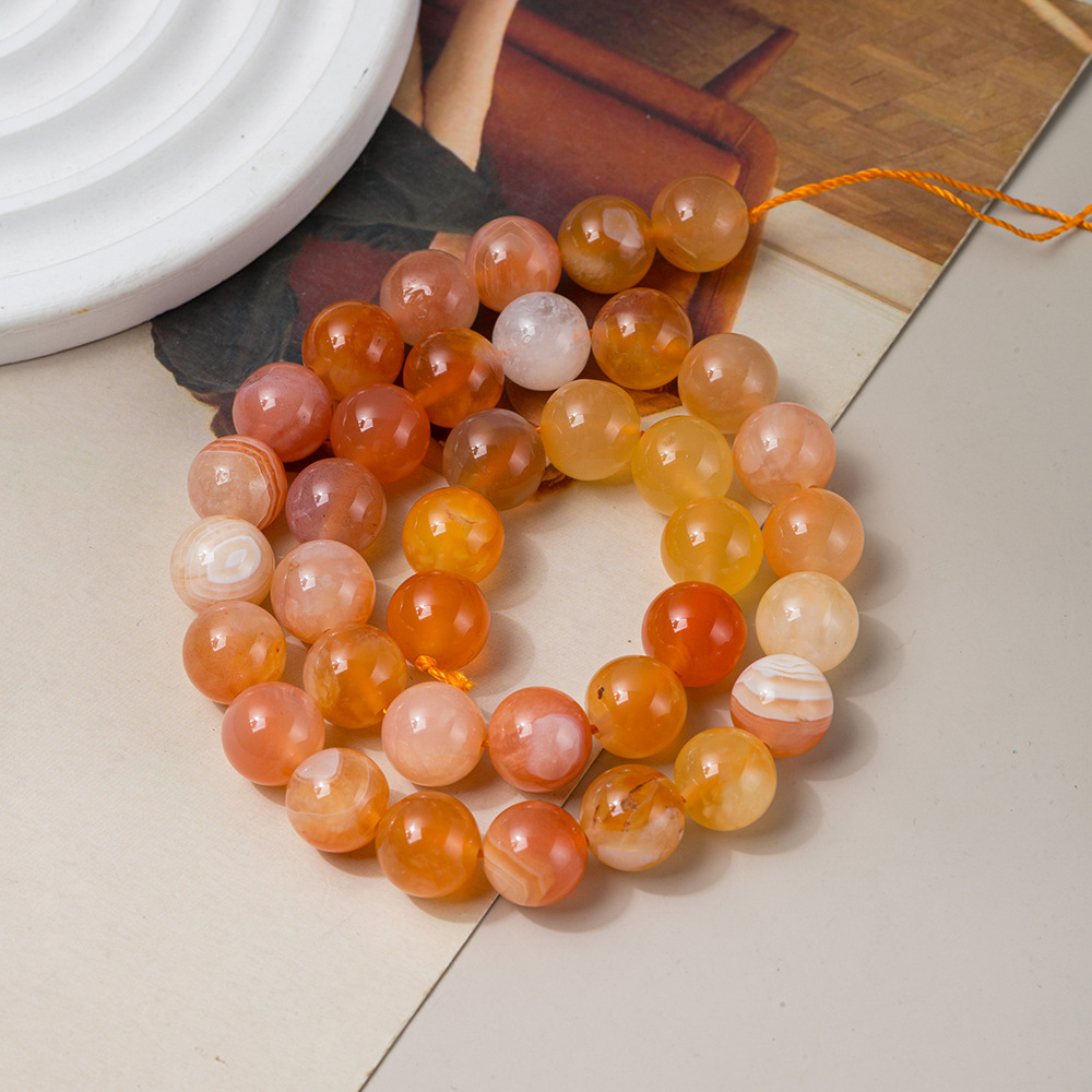 Persian natural orange 10mm round beads, loose beads, DIY bracelet, necklace accessories, semi-finished beads, wholesale jewelry accessories