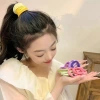 Candy-colored high ponytail rubber band hair tie, female summer Internet celebrity headband, cute hair accessory, leather case, towel hair tie Application Scenario