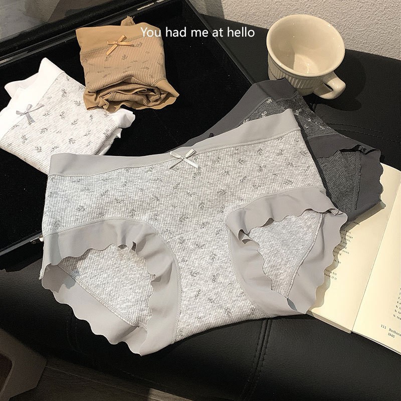 Carefully selected new pure cotton women's briefs, Korean-style floral print antibacterial breathable mid-waist sweat-absorbent underwear and underpants with high appearance standards Application Scenario