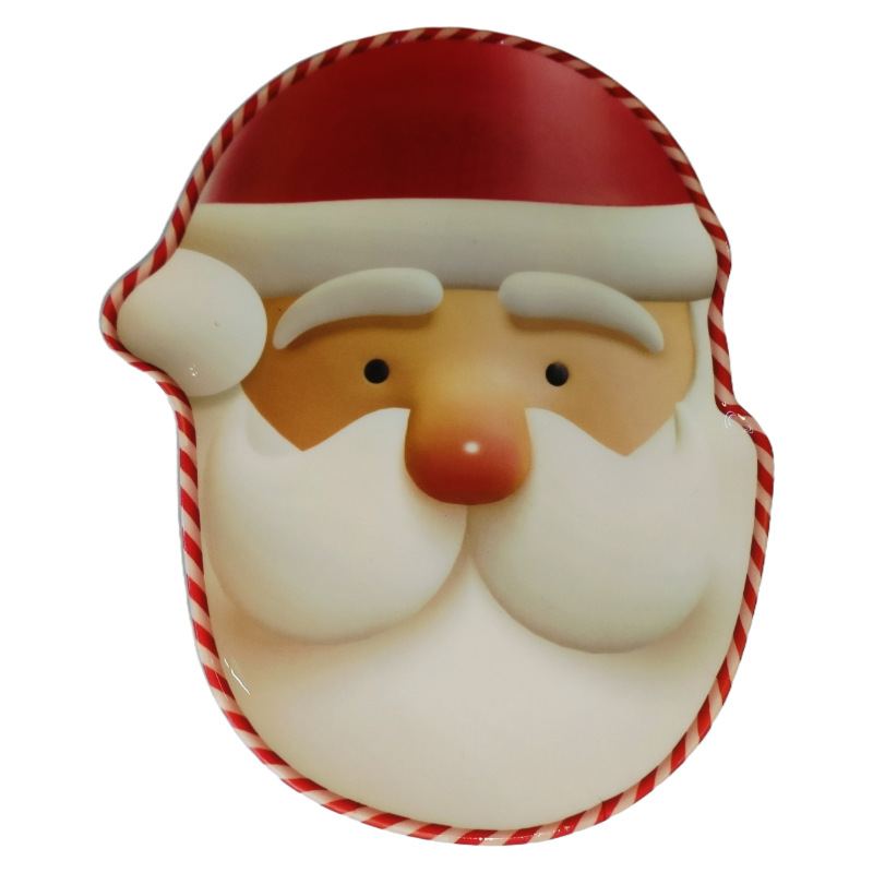 Direct sales from the foreign trade manufacturer of red Santa Claus melamine dinner plates in commercial stock. They are shockproof, wear-resistant and round Specification image