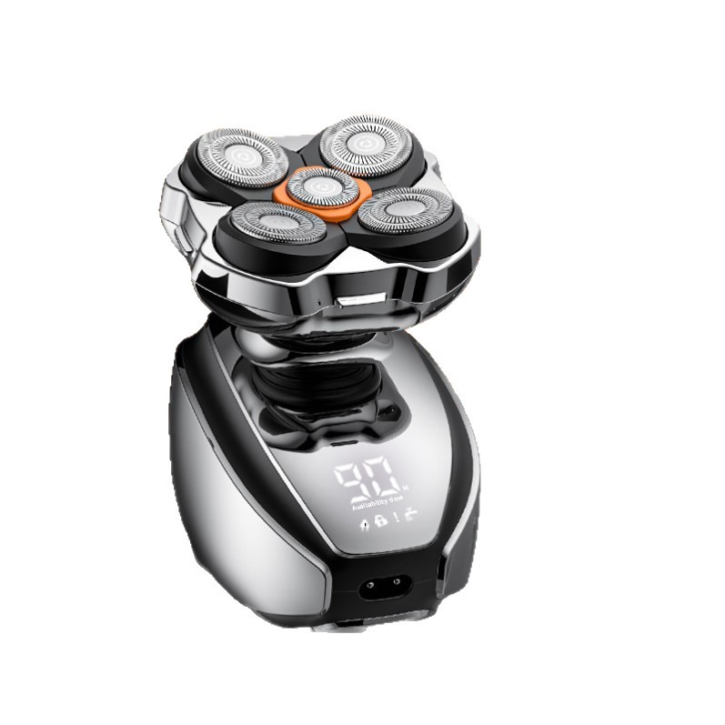 New multi-functional digital display shaver, IPX6 waterproof magnetic five-blade head, bald shaving razor, a household electric shaving wonder Item Picture