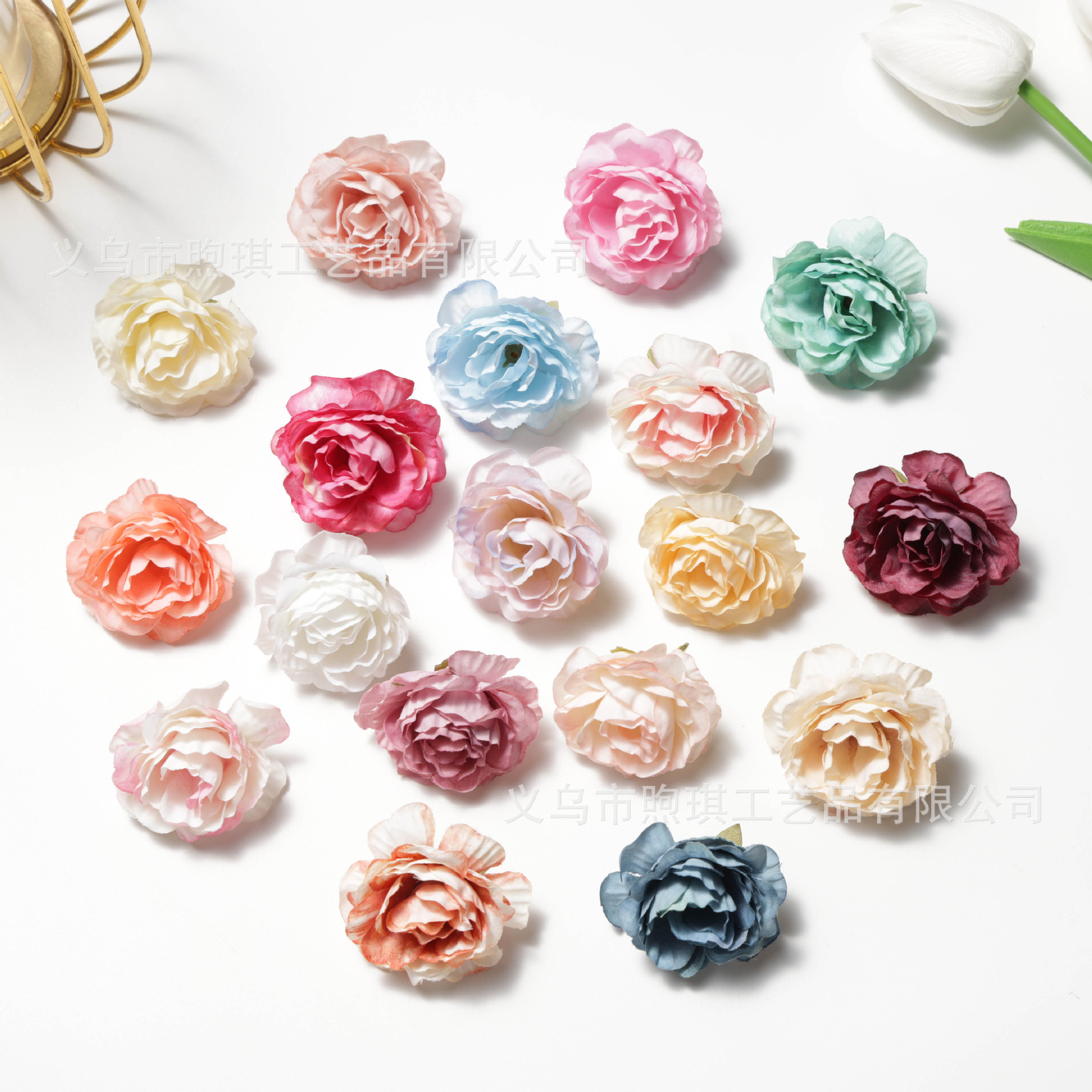 仿真小芙蓉花朵服装配件胸花花环发夹DIY头饰假花批发办公文化仿真玫瑰园艺装饰
