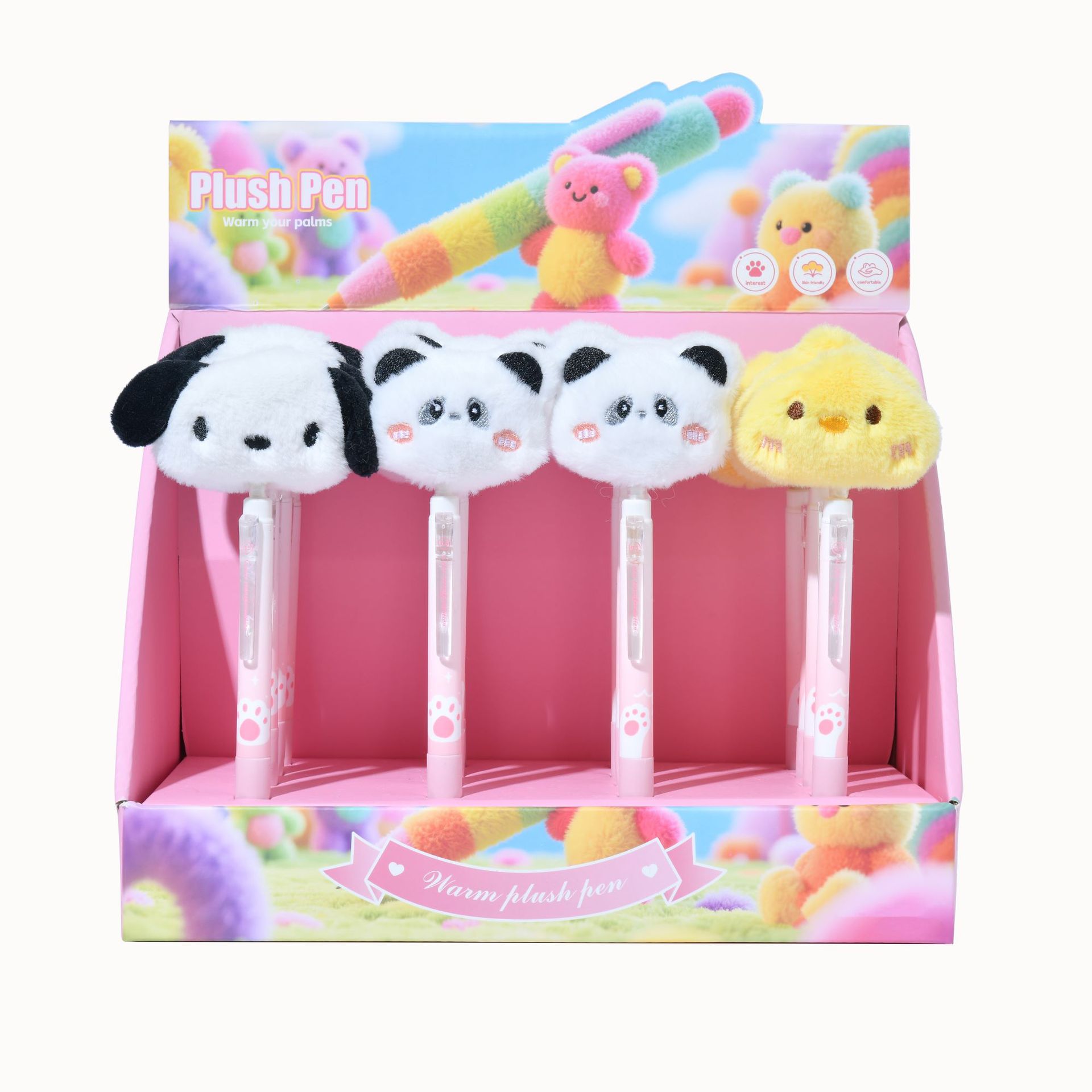 New panda plush pen, cute gel pen, high appearance level, creative stationery for primary school students, wholesale throw pillows, toys, plush fabric dolls Item Picture
