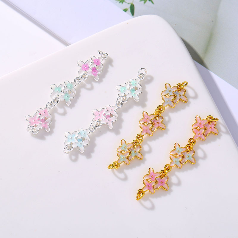 高保色沙金玫瑰花蝴蝶滴油手链连接件DIY手工饰品材料