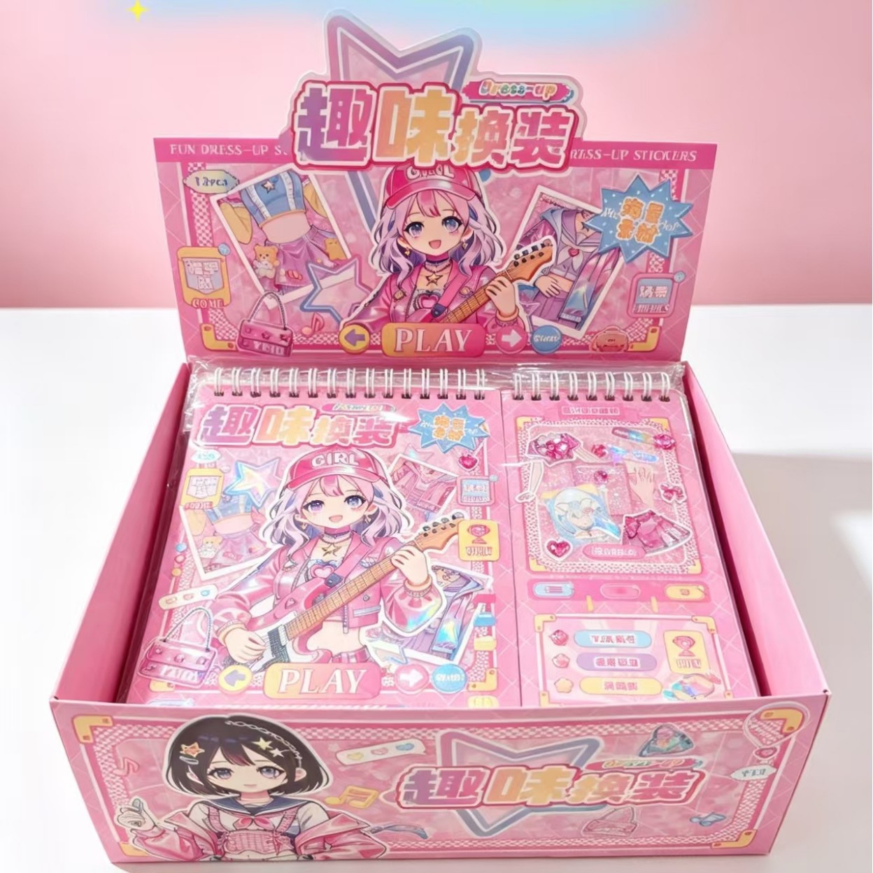 New energetic beauty and outfit thin stickers, cute cartoon dress-up sticker book, children's educational toy