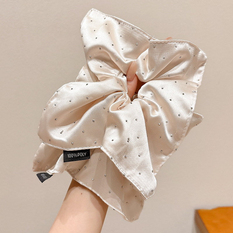 韩风满天星缎面大肠发圈女纯色简约气质头绳时尚发饰方巾头饰配件