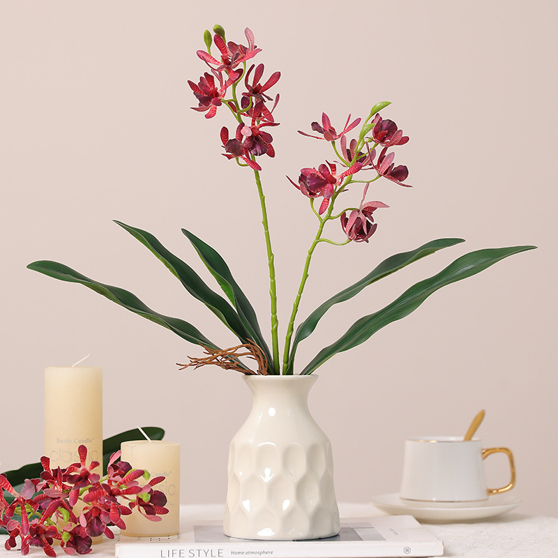 Milan faux perfume floral art pieces with leaf orchids for home decoration, pet gardening, flower POTS and containers, new style Specification image