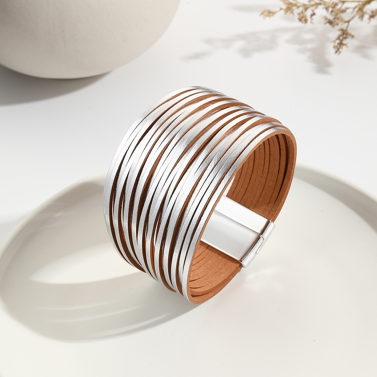 铜微镶手环/925银镯/手镯/猫眼手镯/手镯配件白底实物图