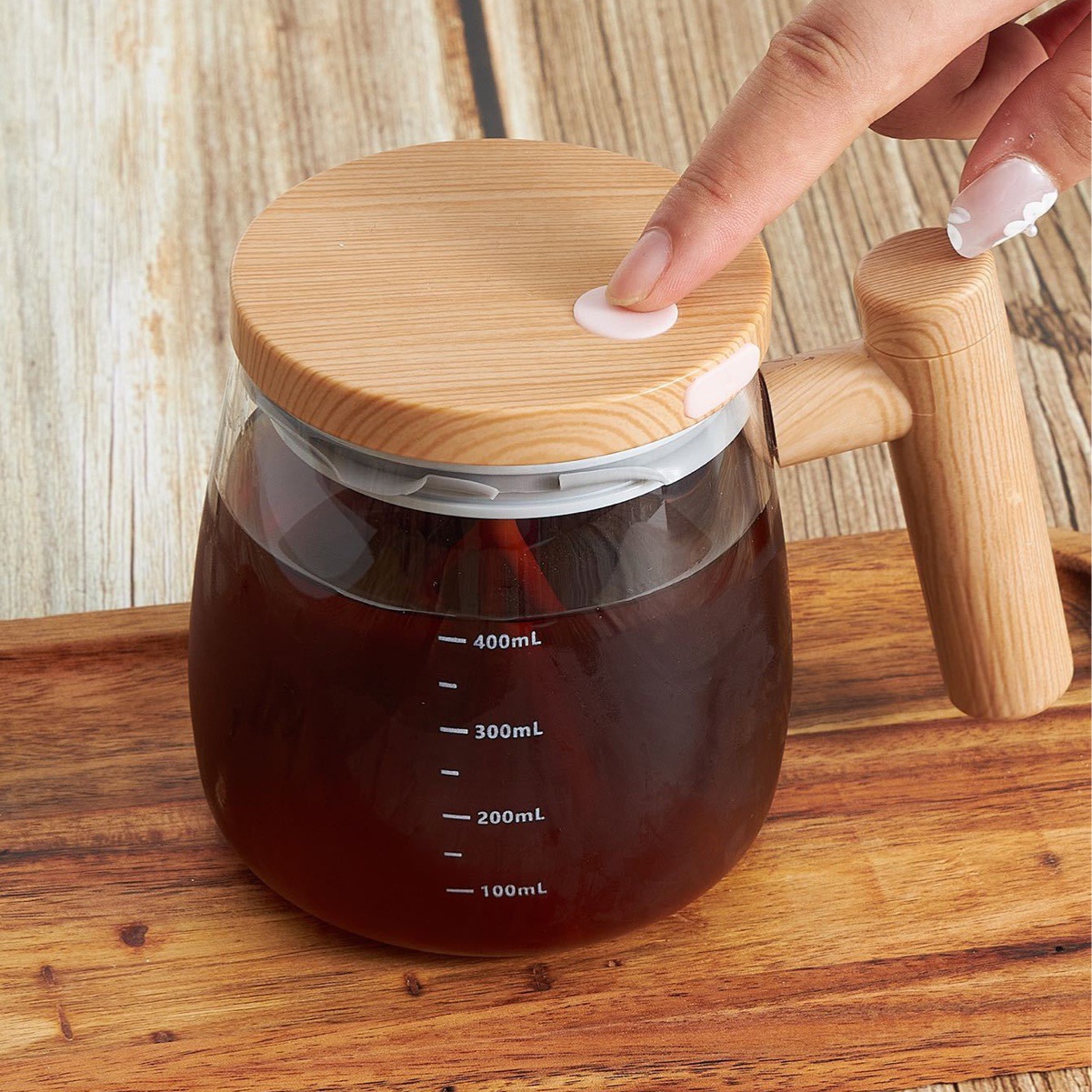 新款充电玻璃搅拌杯家用咖啡杯饮水杯蛋茶冲饮杯围炉煮茶杯子