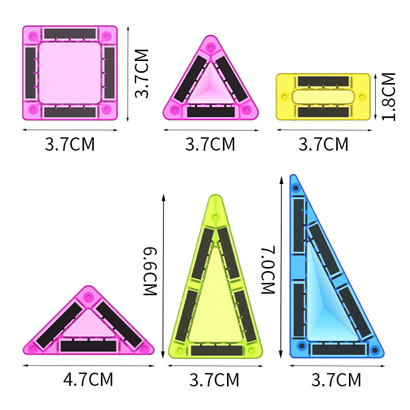 Qianman's new macro color window magnetic sheet mini educational toy features random color single-sided magnetic building blocks and educational magnetic sheets Application Scenario