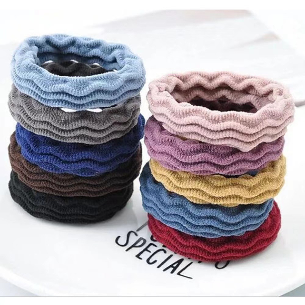 High-elasticity women's seamless hair band, thick ponytail hair tie, simple and durable Korean hair tie leather case Specification image