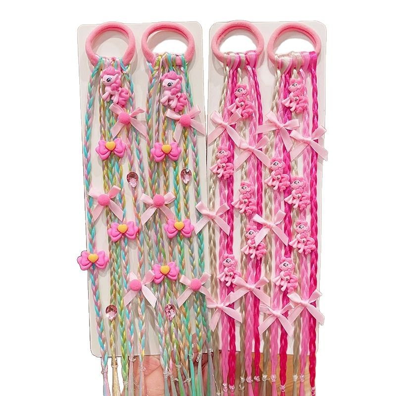 My Little Pony 2025 New Girls' bow hair band headwear, Little Girls' wig, braid hair accessory, headband Item Picture