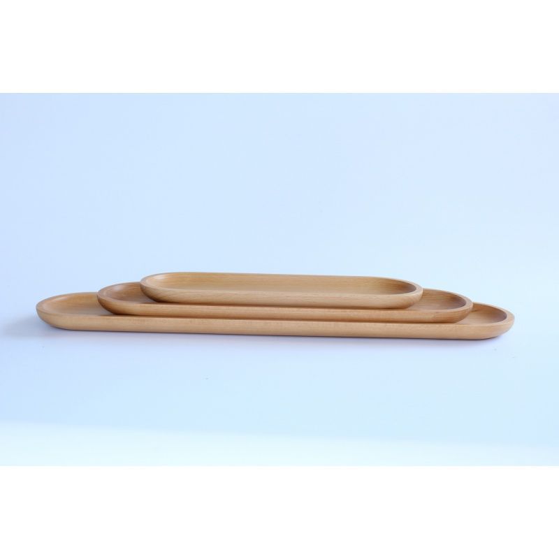 Beech wood creative solid wood dried fruit plate, long strip plate, Japanese pizza and sushi plate, multi-functional and practical tableware details Picture