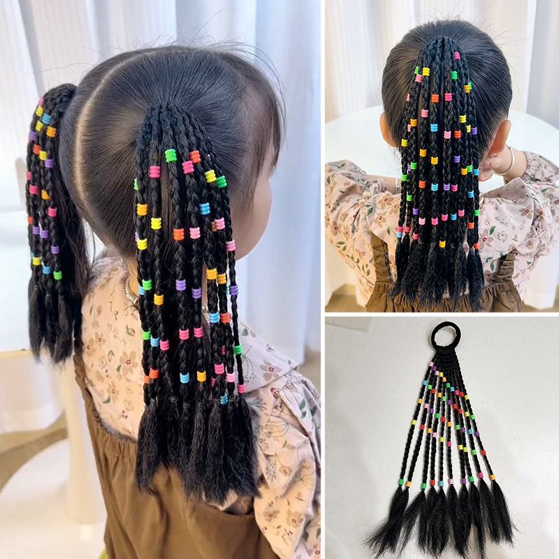 Colorful wigs, ponytails, girls' boxing braids, babies' dirty braids, braided hair ropes, children's braided hair styles Item Picture