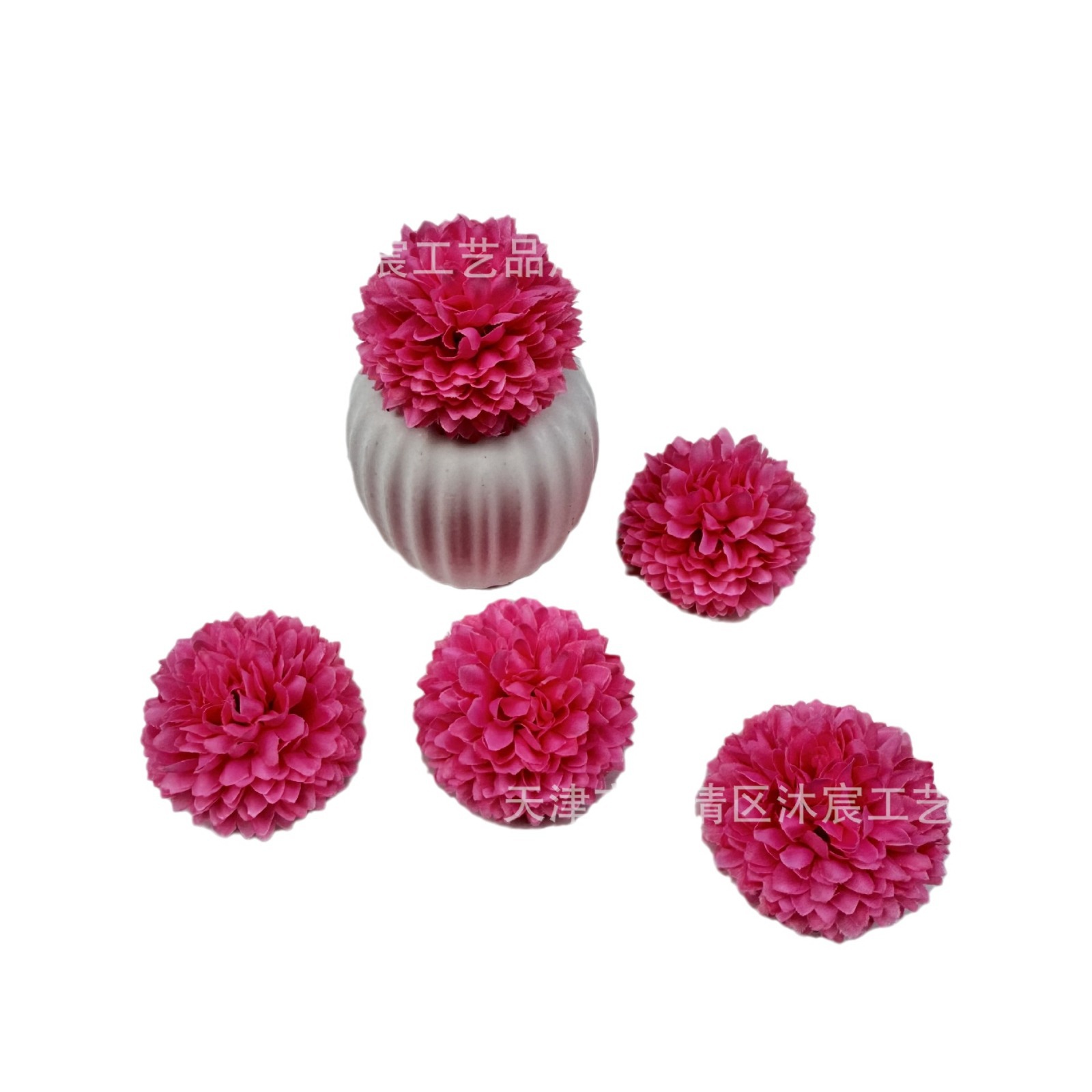 Wholesale of simulated table tennis chrysanthemum flowers, 4 cm small balls, multi-layered chrysanthemums, DIY clothing, corsages, headwear accessories, artificial flowers, office cultural atmosphere decoration, decorative ribbons and ribbons Item Picture