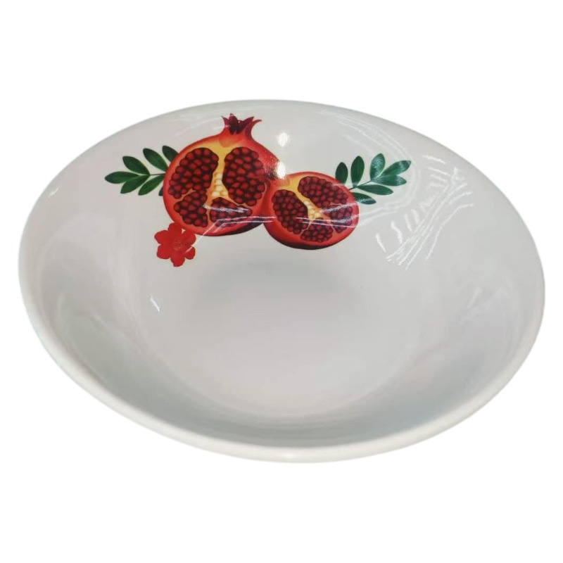 Factory-issued melamine white printed round rice bowls and soup bowls, commercial hot pot restaurant tableware Specification image