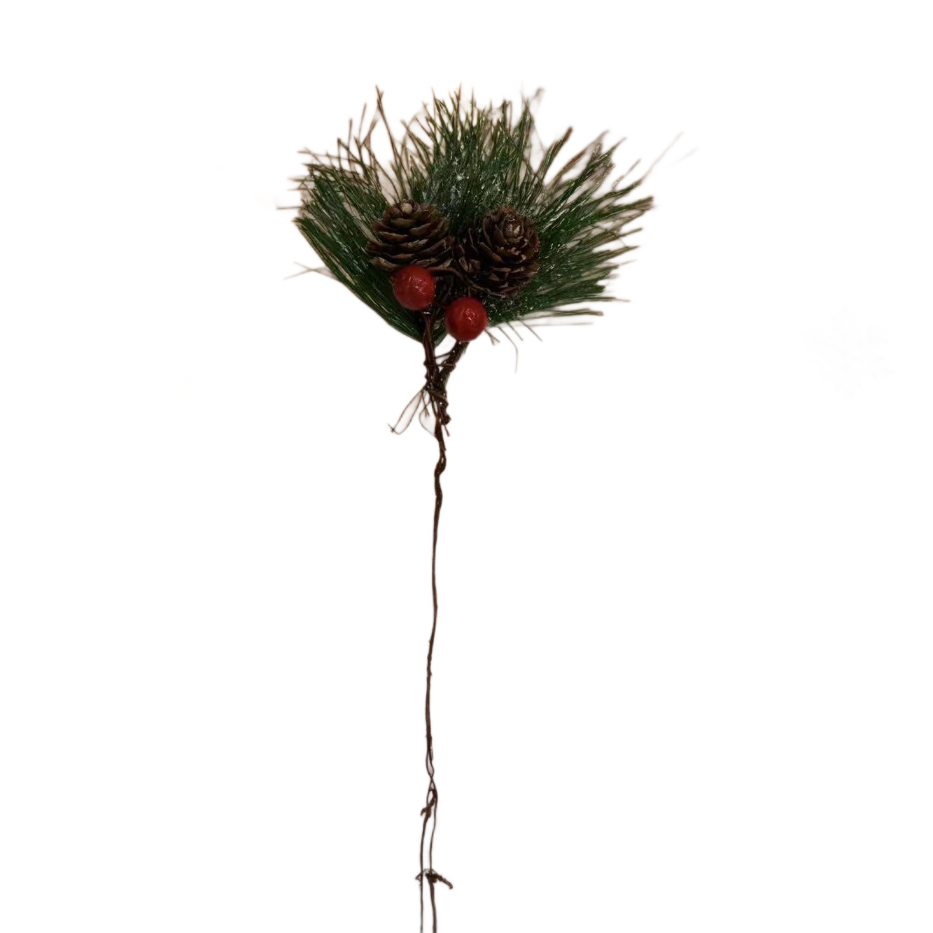 Cross-border new products: Christmas pine needle flower branches, pinecone red fruit decorative cuttings, DIY flower bouquet materials and accessories Item Picture