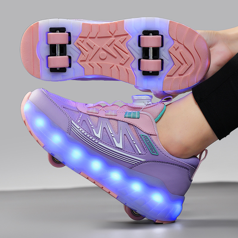 Cheap children's walking shoes, four-wheel deformed luminous roller skates, eight-wheel roller skating toys for girls, boys and students Application Scenario
