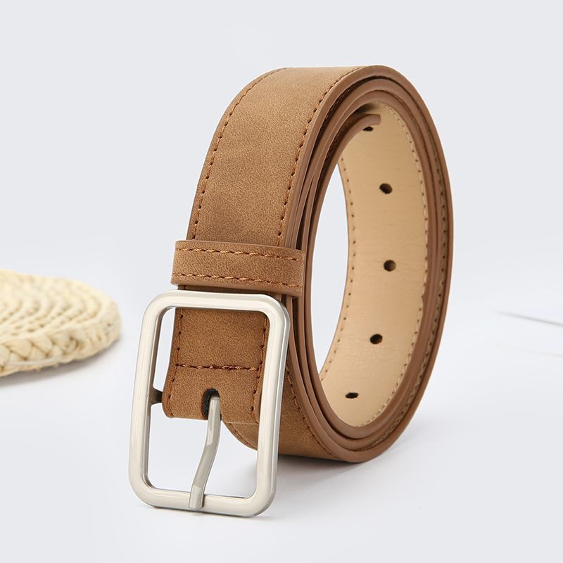 Hong Kong-style simple and retro matte belt, versatile square buckle belt and belt, trendy accessories for both male and female students Application Scenario