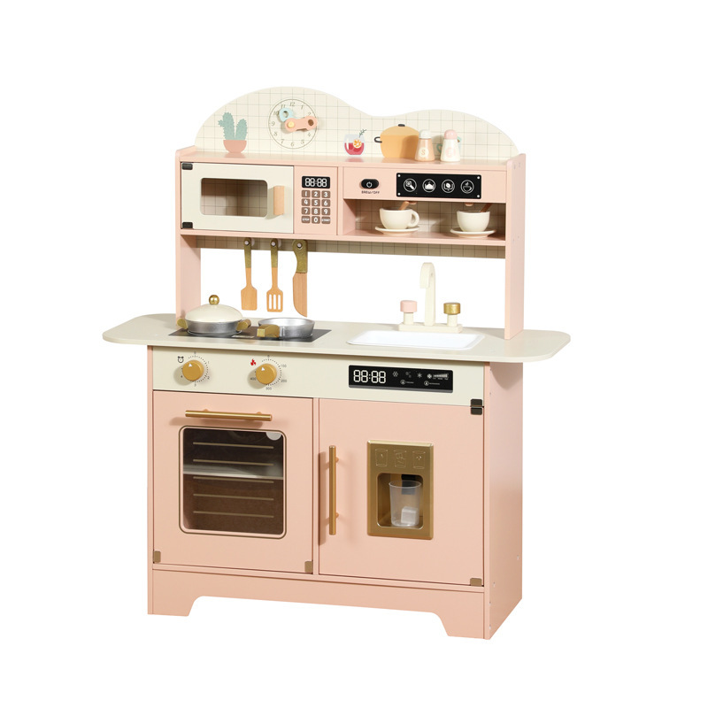 Wooden children's simulation dream kitchen stove and cookware set, educational toys, play house, kitchen scene simulation cooking toys Item Picture
